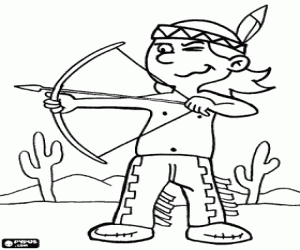indian with bow and arrow coloring pages - photo #4